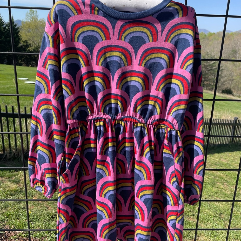 Colorful Rainbow Patterned Kids Dress
